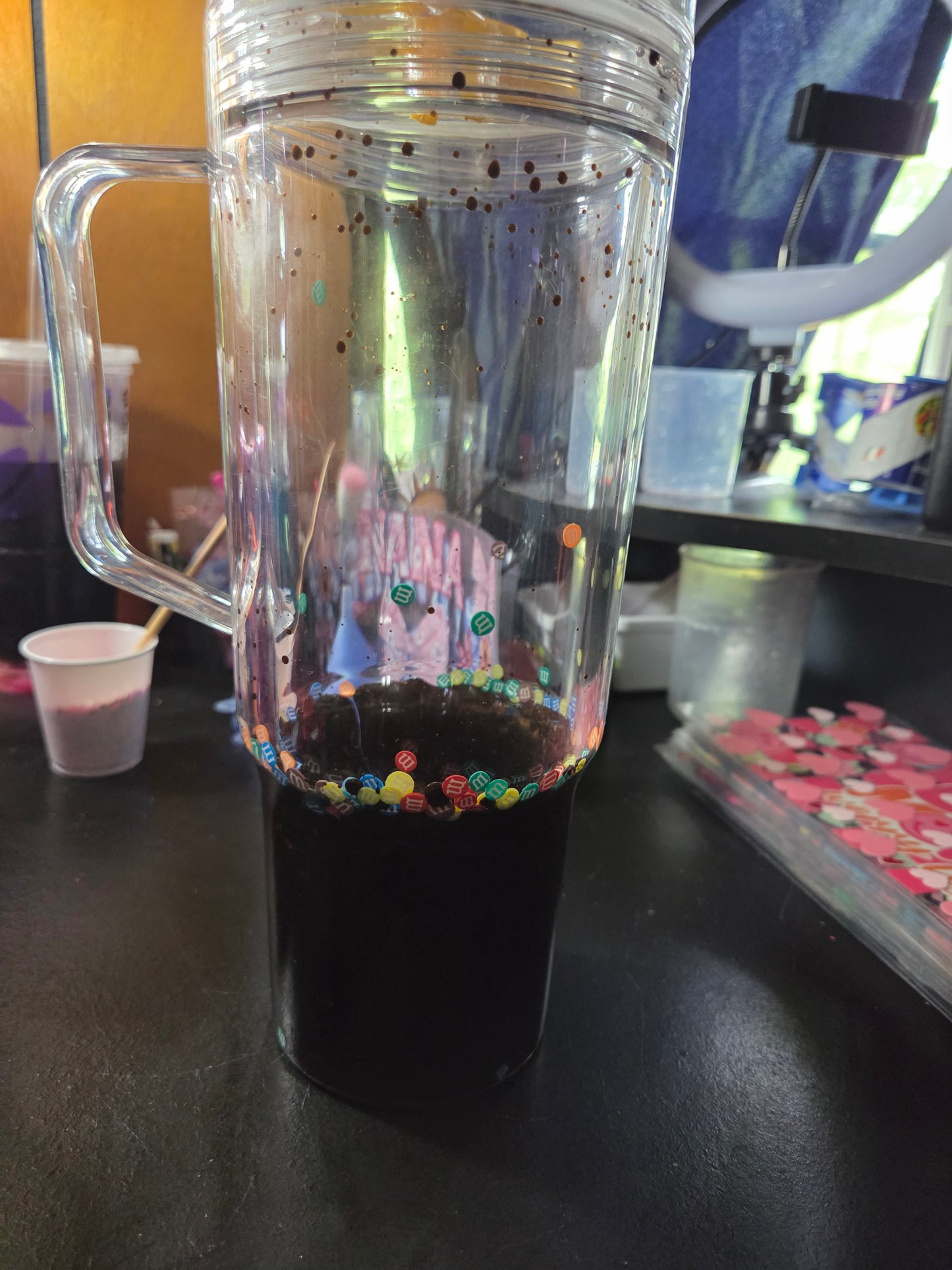 40oz premade lava. Can choose decal for cup.