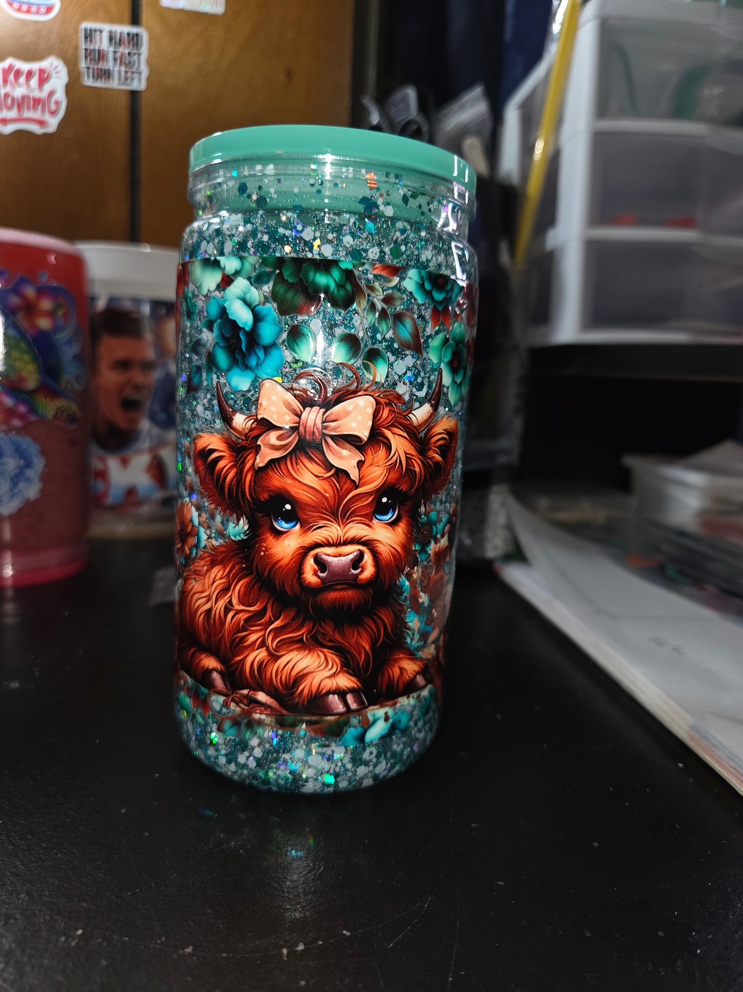 Cow snowglobe tumbler