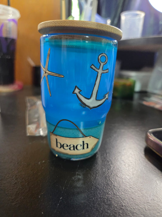 3oz Beach themed shot glass
