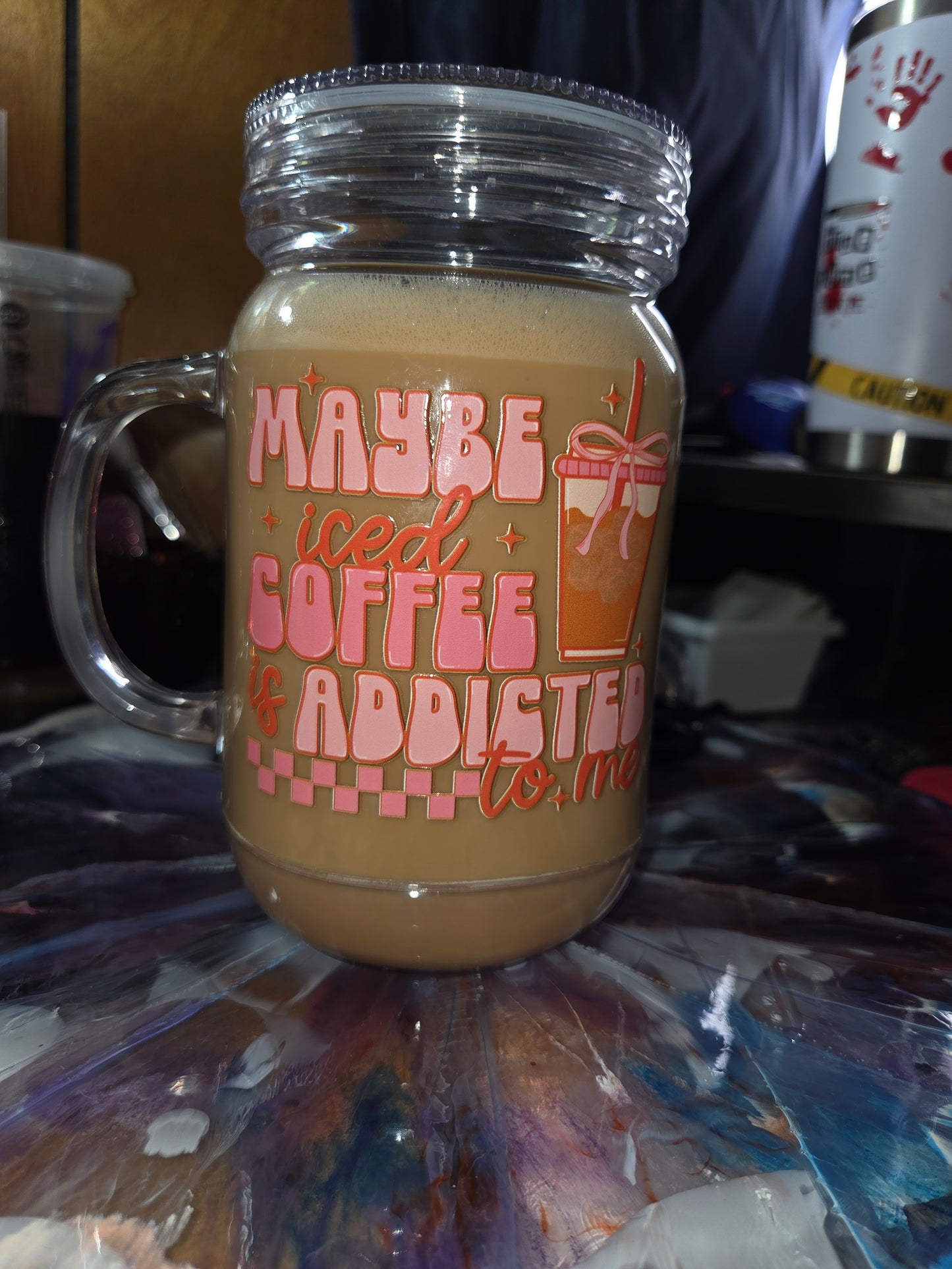 Premade coffee mason jar