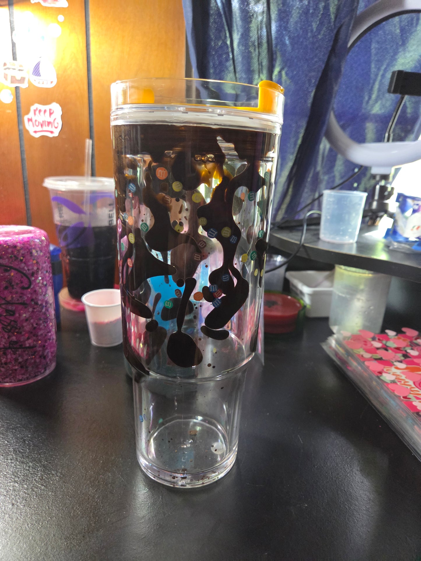 40oz premade lava. Can choose decal for cup.